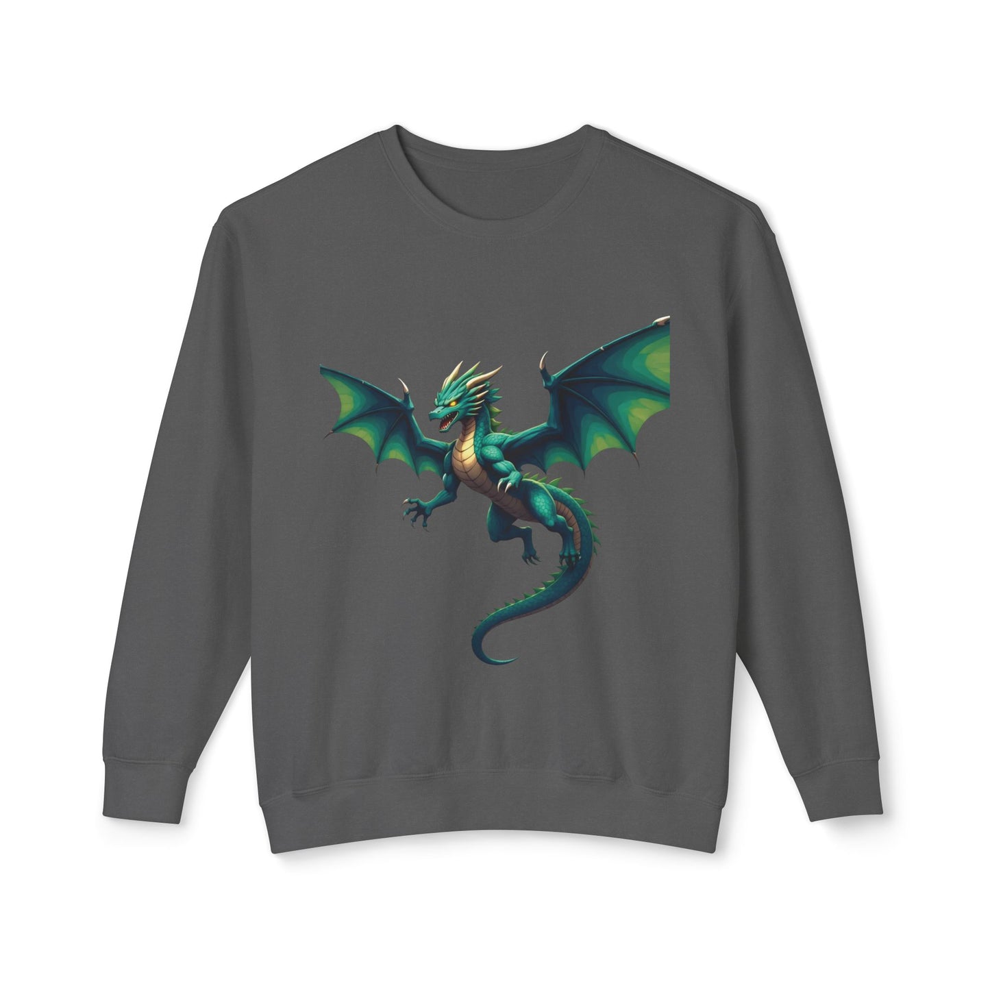 Dragon-Themed Crewneck Sweatshirt, Unisex Fashion, Unique Gift for Gamers, Fantasy Lovers, Comfortable Casualwear