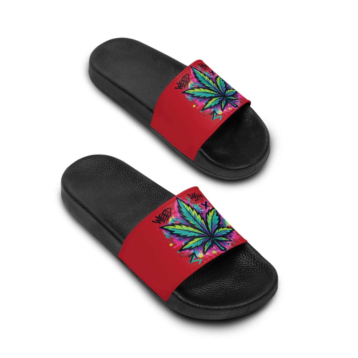 Colorful Leaf Men's Slide Sandals | Summer Footwear, Beach Flip Flops, Pool Slides, Festival Style, Casual Comfort