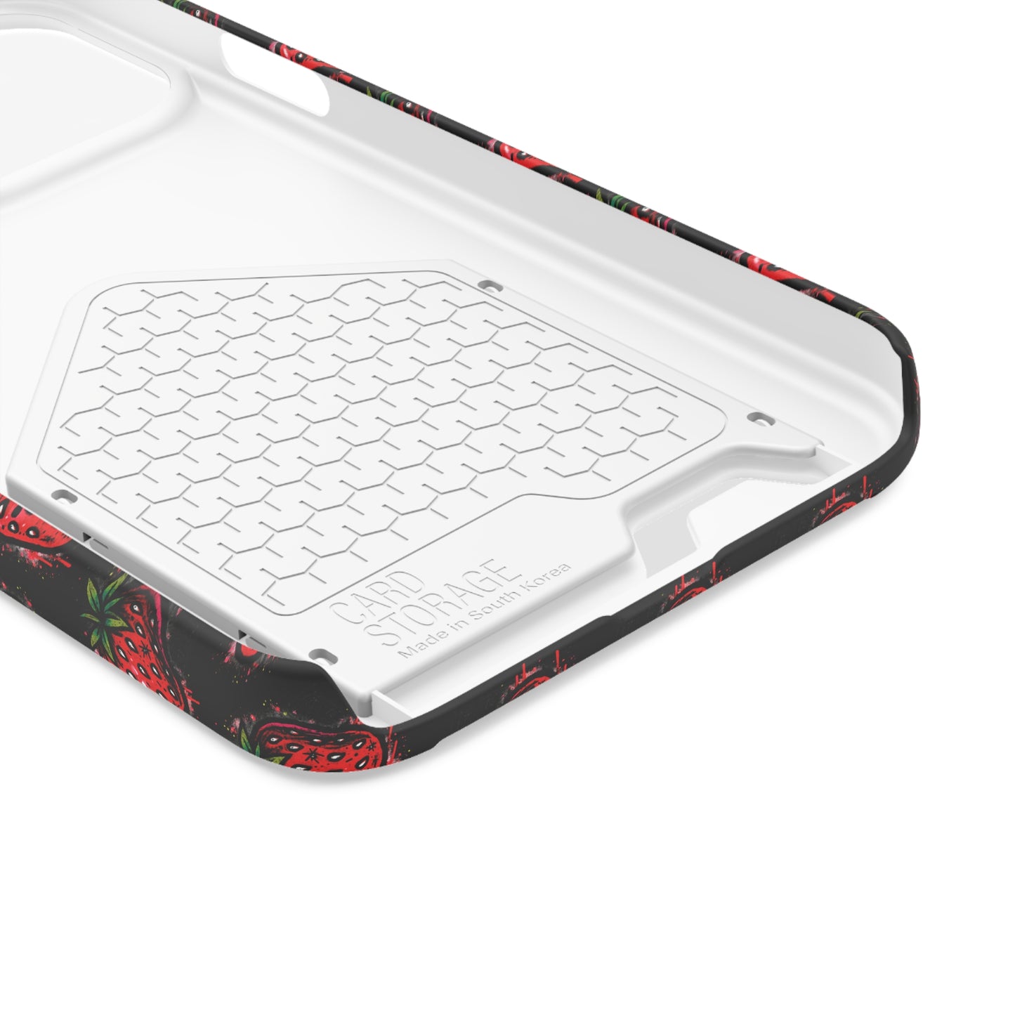 Phone Case with Card Holder - Strawberry Design