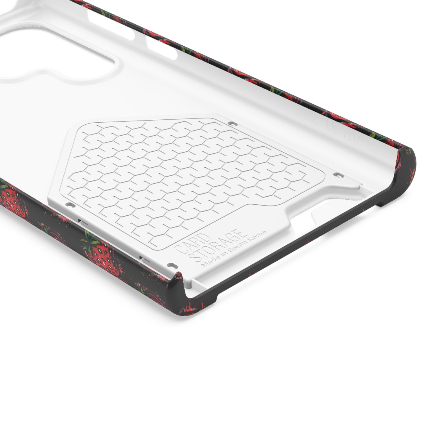 Phone Case with Card Holder - Strawberry Design