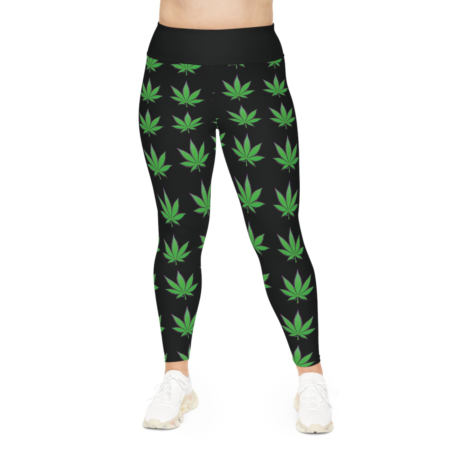 Ganja Print Plus Size Leggings