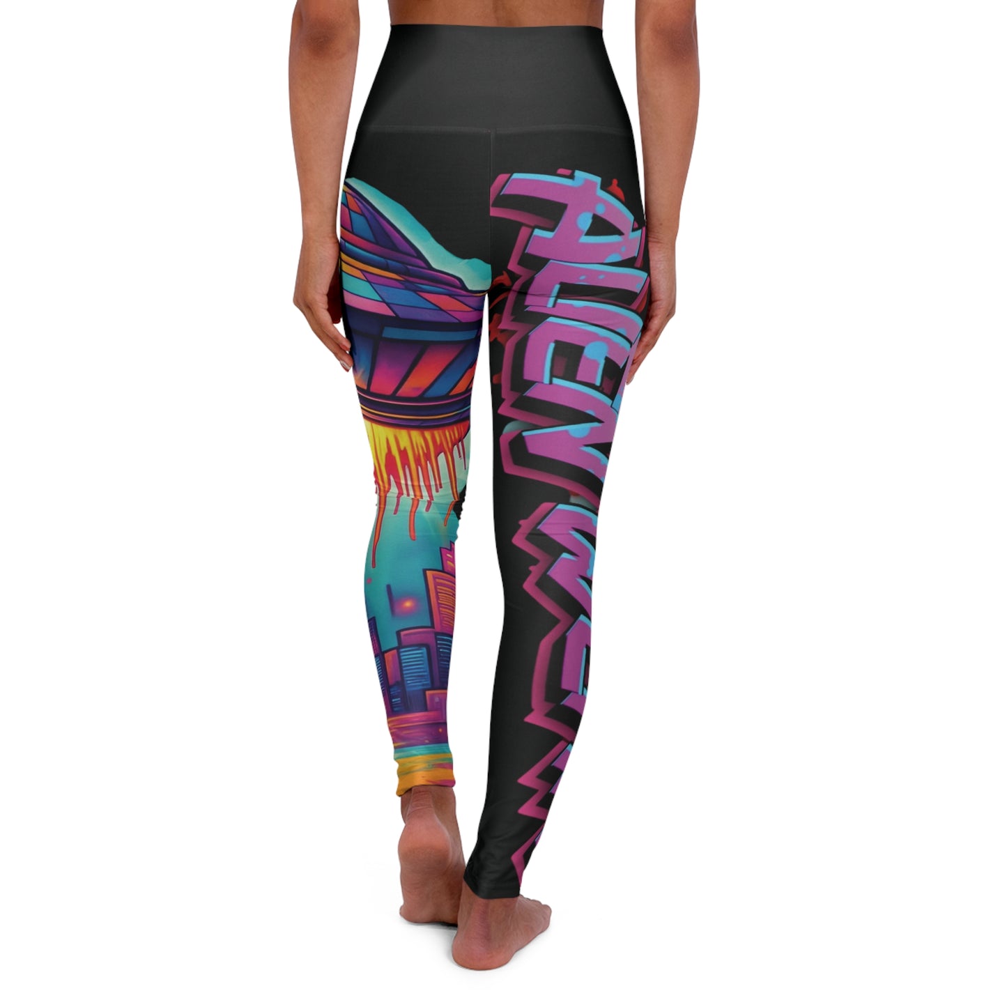 Colorful High Waisted Yoga Leggings - AOP, Activewear, Fitness Leggings, Artistic Workout Pants, Unique Gym Gear