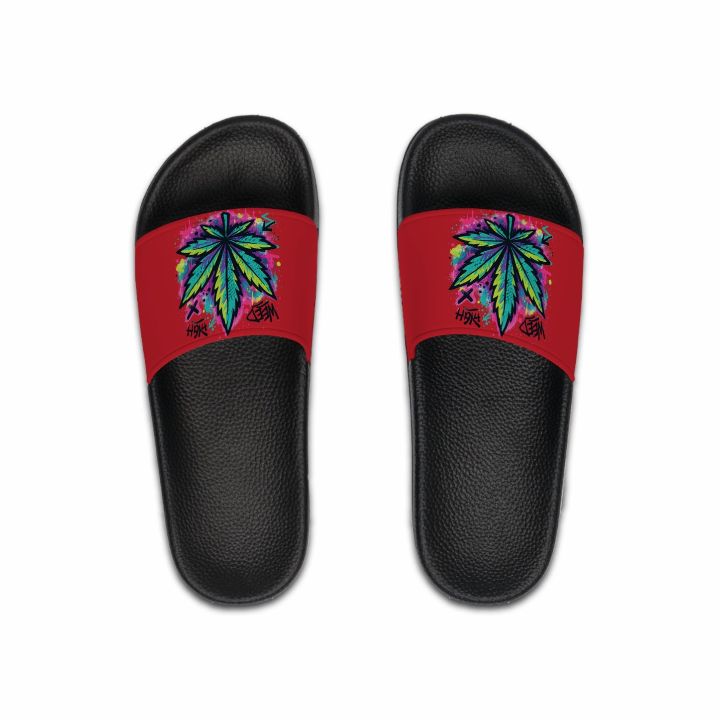 Colorful Leaf Men's Slide Sandals | Summer Footwear, Beach Flip Flops, Pool Slides, Festival Style, Casual Comfort