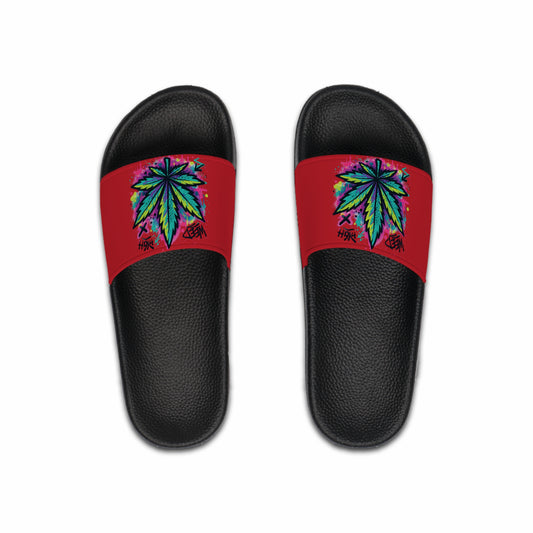 Colorful Leaf Men's Slide Sandals | Summer Footwear, Beach Flip Flops, Pool Slides, Festival Style, Casual Comfort