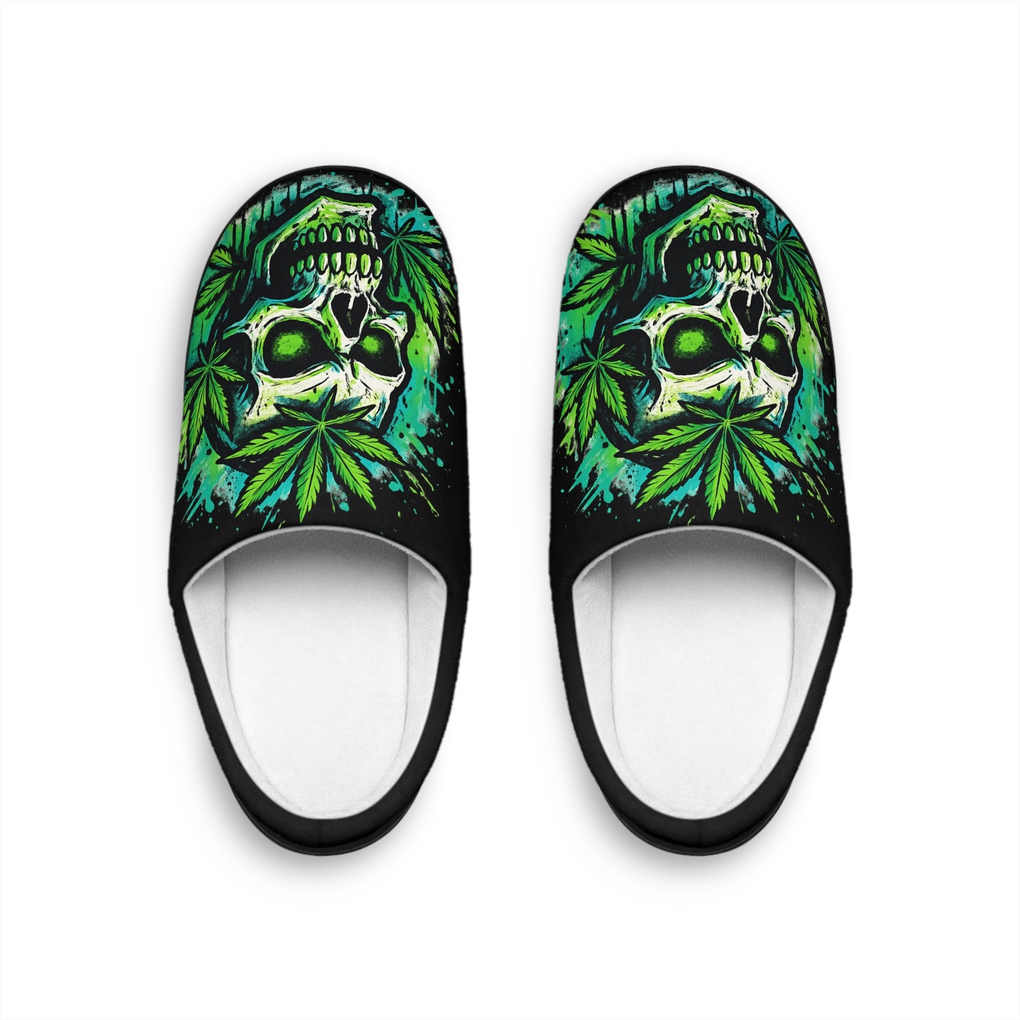 Slippers - GanjaSkull Design Men's Indoor Slippers