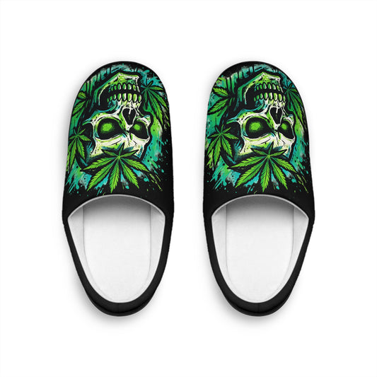 Slippers - GanjaSkull Design Men's Indoor Slippers