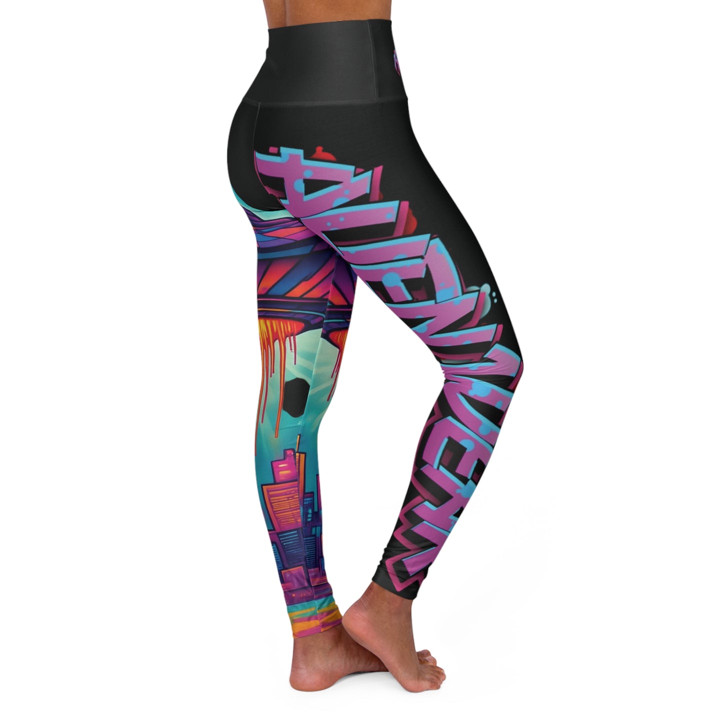 Colorful High Waisted Yoga Leggings - AOP, Activewear, Fitness Leggings, Artistic Workout Pants, Unique Gym Gear