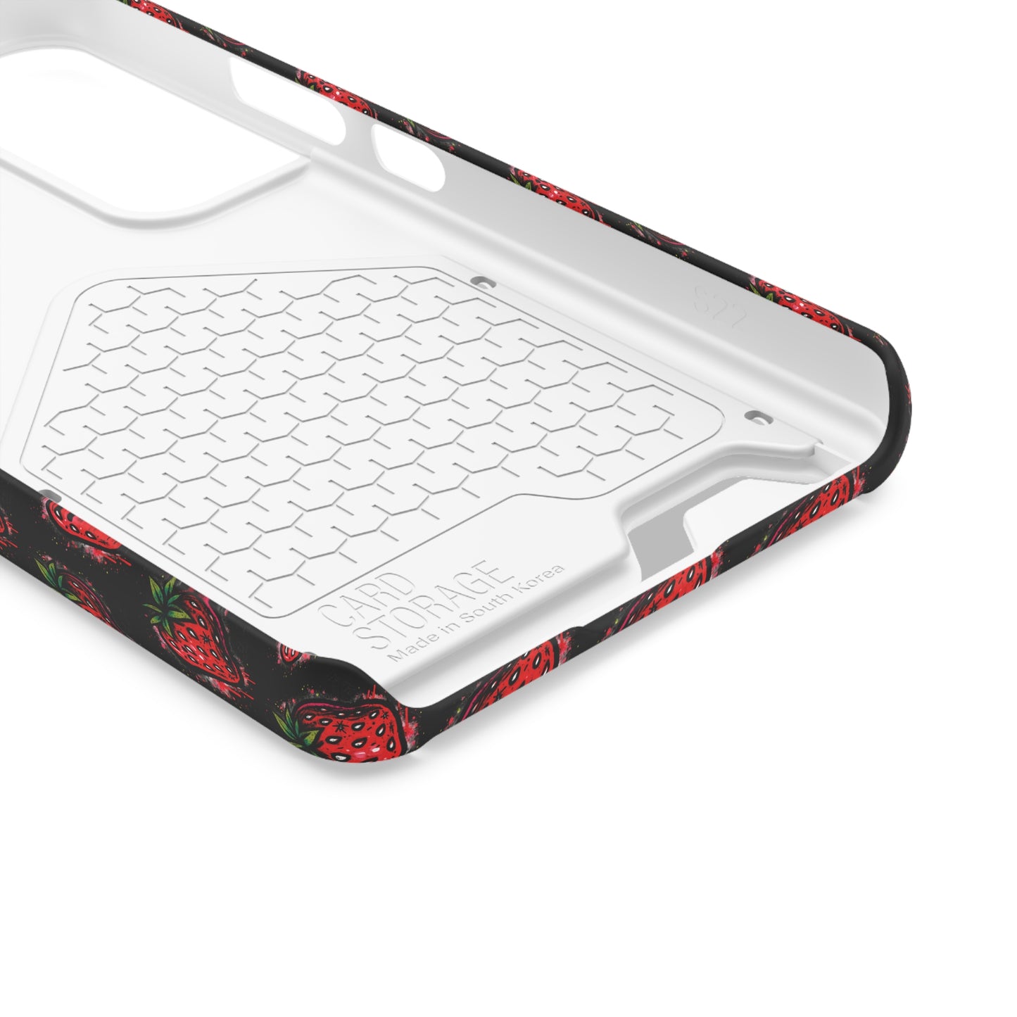 Phone Case with Card Holder - Strawberry Design