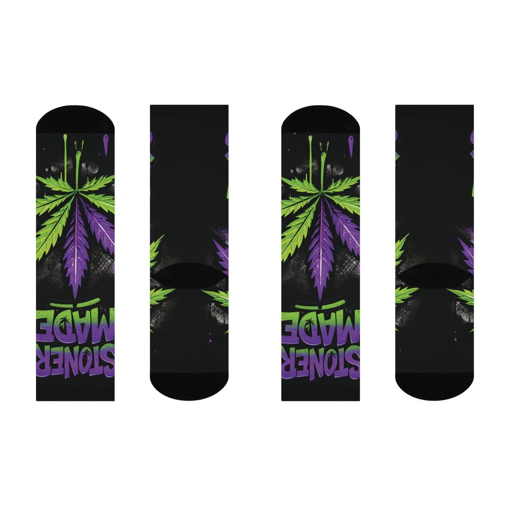 StonerMade Cushioned Crew Socks — Cannabis Graphic Crew Socks