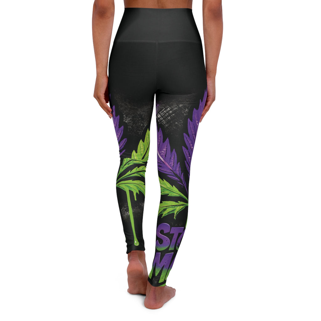 StonerMade High Waist Yoga Leggings — Cannabis Graphic Activewear