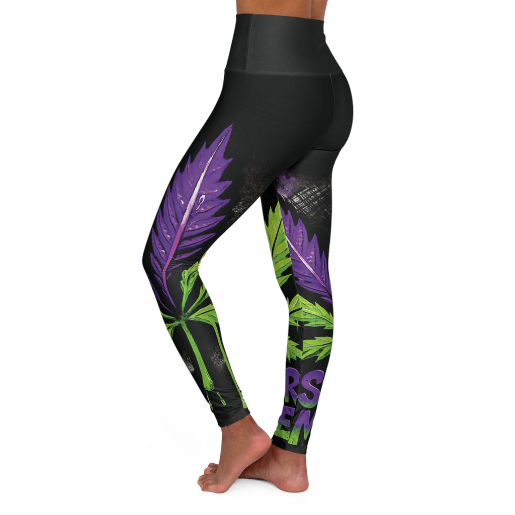 StonerMade High Waist Yoga Leggings — Cannabis Graphic Activewear
