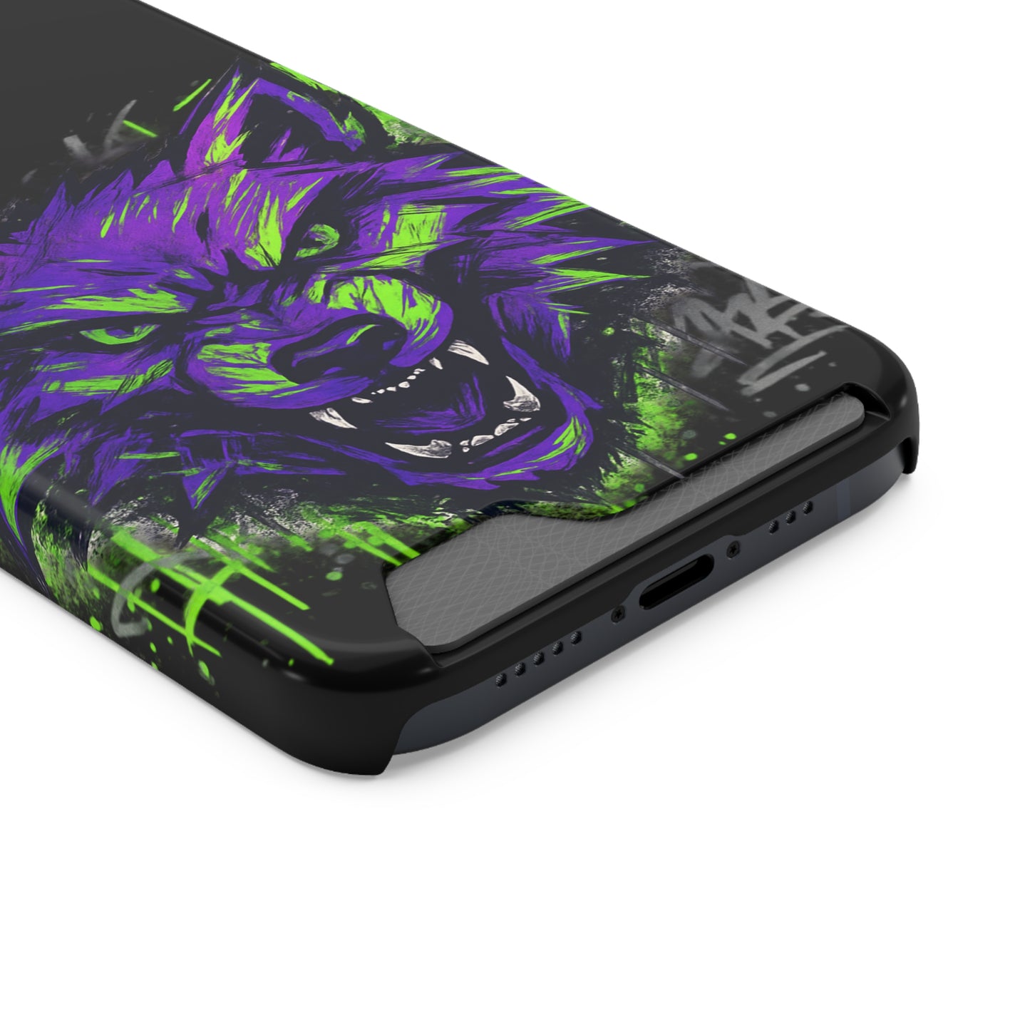 Fierce Wolf Phone Case with Card Holder, Stylish Animal Print Case, Unique Gift for Wolf Lovers, Halloween Accessory, Customizable [...]