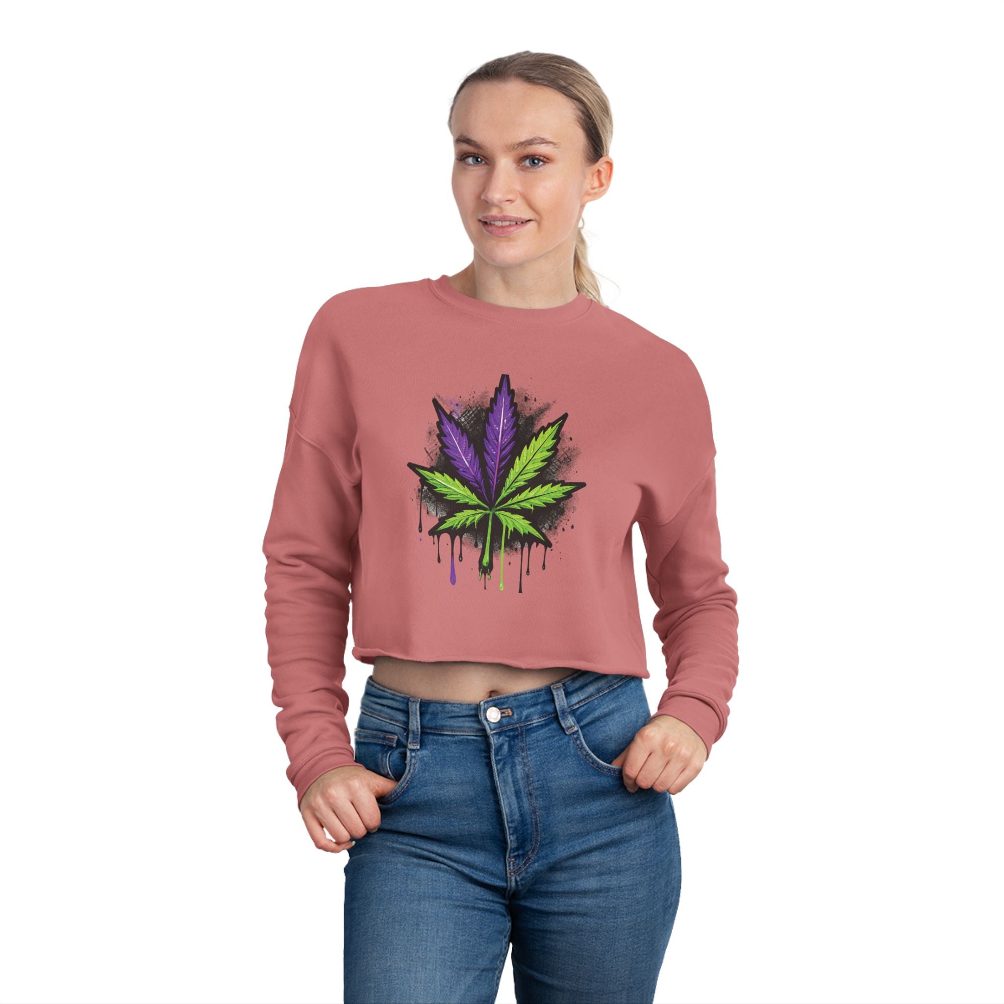 StonerMade Cropped Sweatshirt – Women's Cannabis Vibe Crop Top
