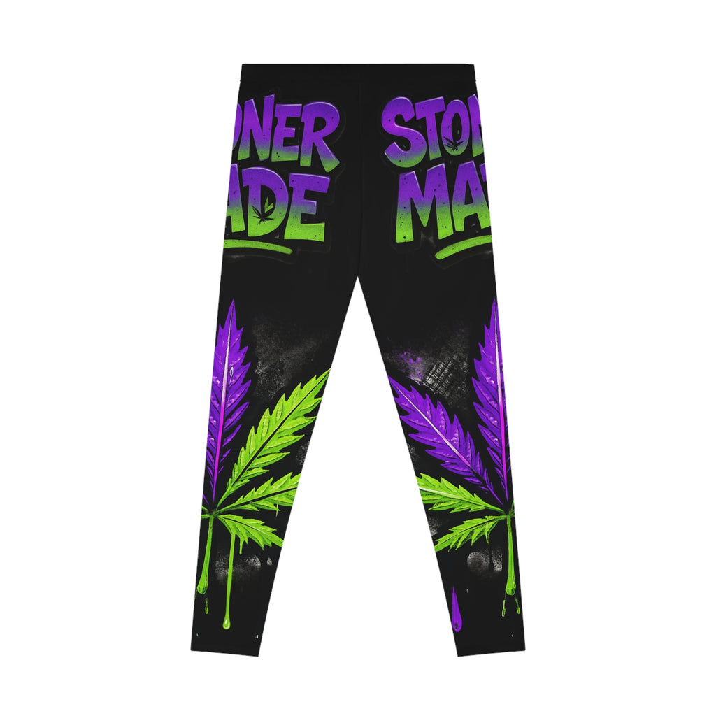 StonerMade Stretchy Leggings — All-Over-Print Cannabis Graphic Leggings