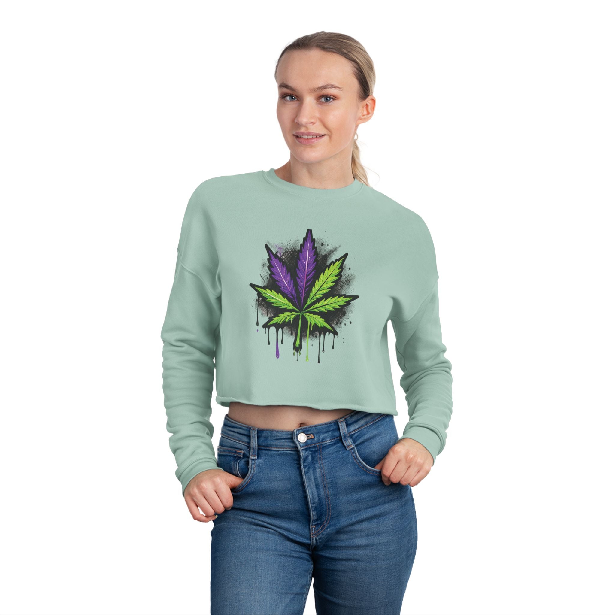 StonerMade Cropped Sweatshirt – Women's Cannabis Vibe Crop Top
