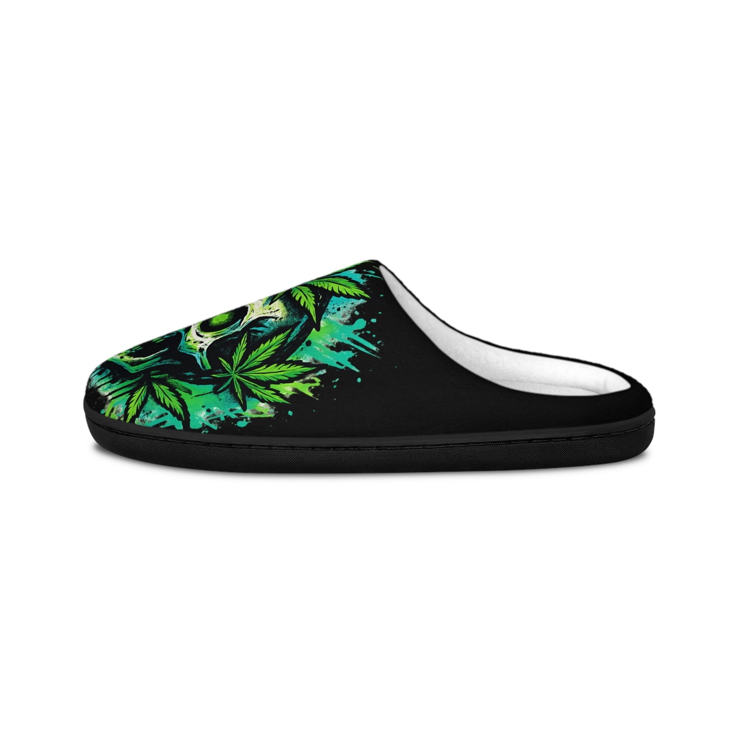 Slippers - GanjaSkull Design Men's Indoor Slippers