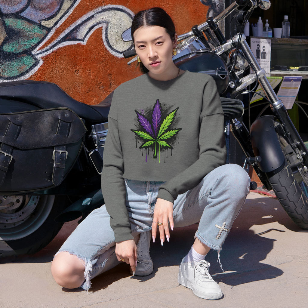 StonerMade Cropped Sweatshirt – Women's Cannabis Vibe Crop Top