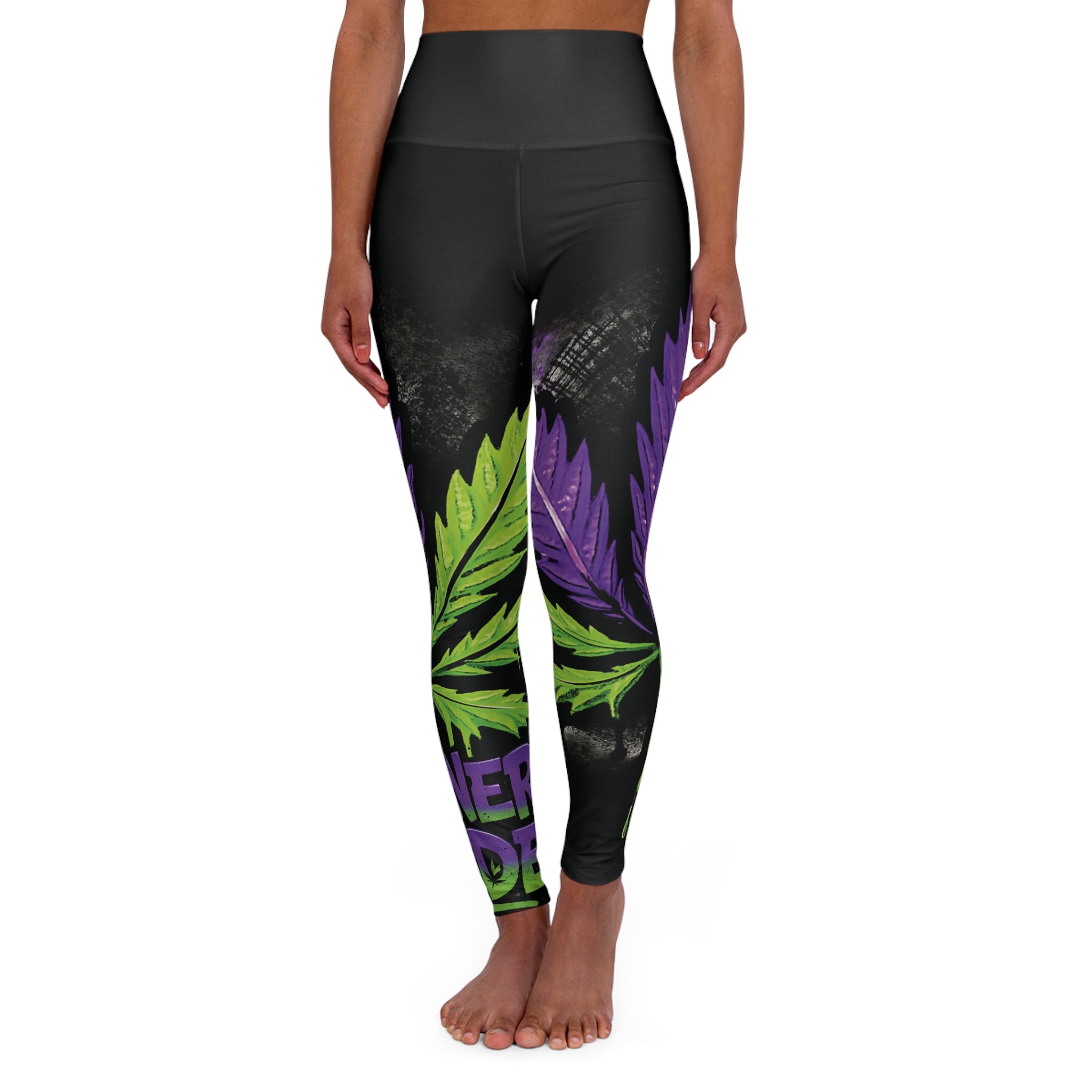 StonerMade High Waist Yoga Leggings — Cannabis Graphic Activewear