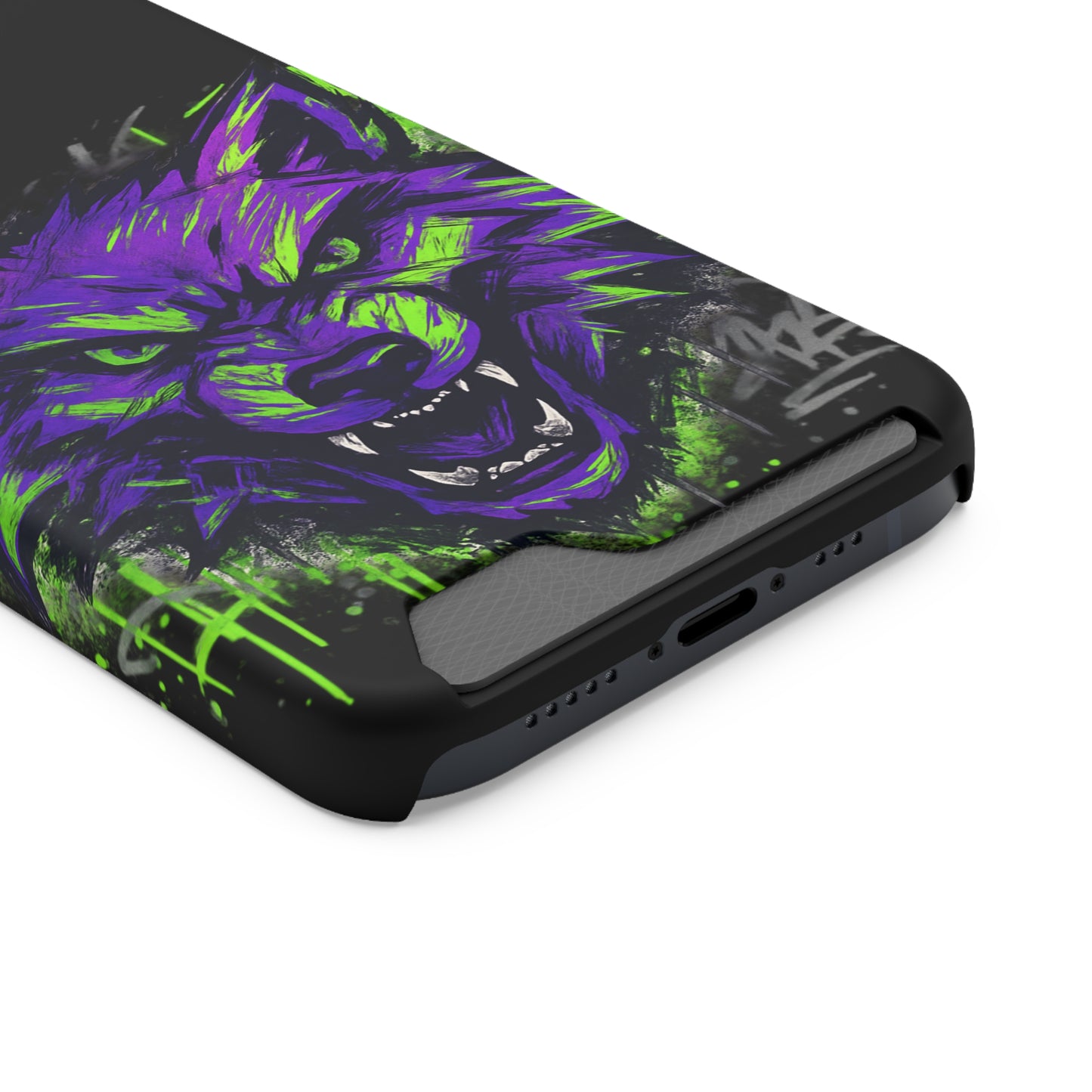 Fierce Wolf Phone Case with Card Holder, Stylish Animal Print Case, Unique Gift for Wolf Lovers, Halloween Accessory, Customizable [...]