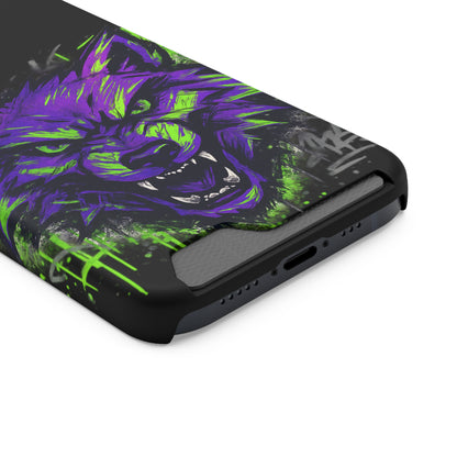Fierce Wolf Phone Case with Card Holder, Stylish Animal Print Case, Unique Gift for Wolf Lovers, Halloween Accessory, Customizable [...]