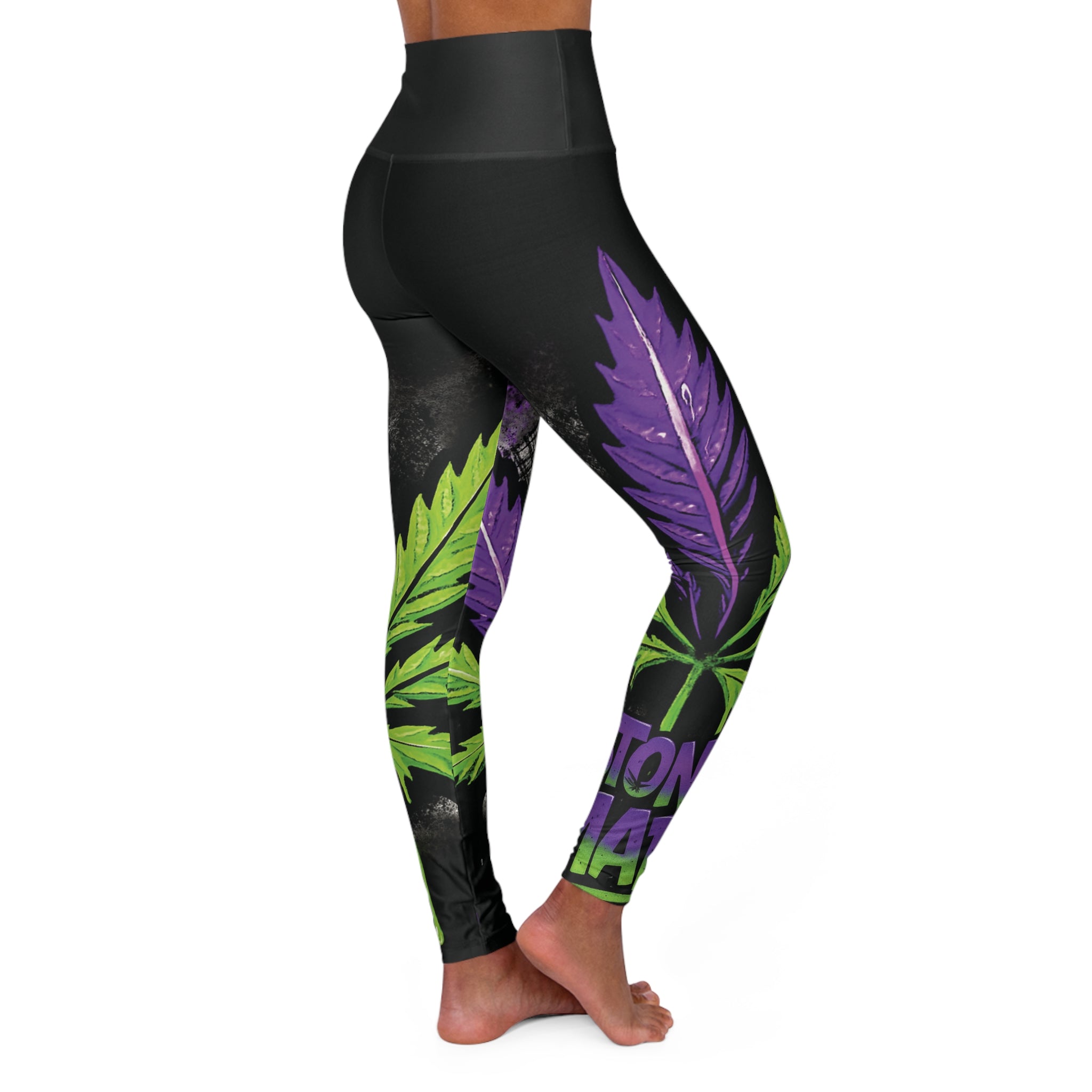 StonerMade High Waist Yoga Leggings — Cannabis Graphic Activewear