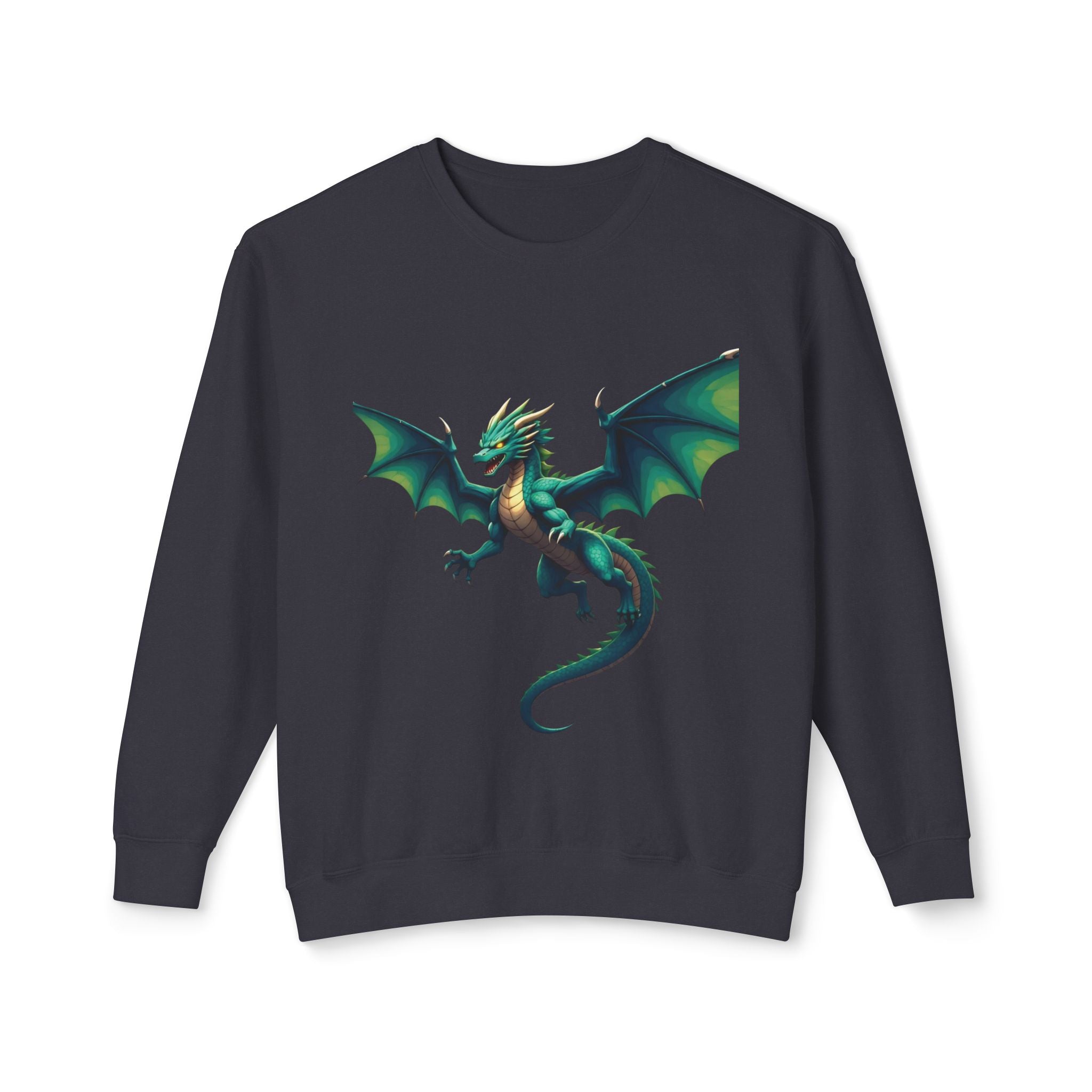 Dragon-Themed Crewneck Sweatshirt, Unisex Fashion, Unique Gift for Gamers, Fantasy Lovers, Comfortable Casualwear