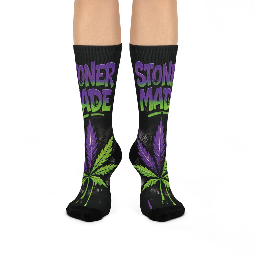StonerMade Cushioned Crew Socks — Cannabis Graphic Crew Socks