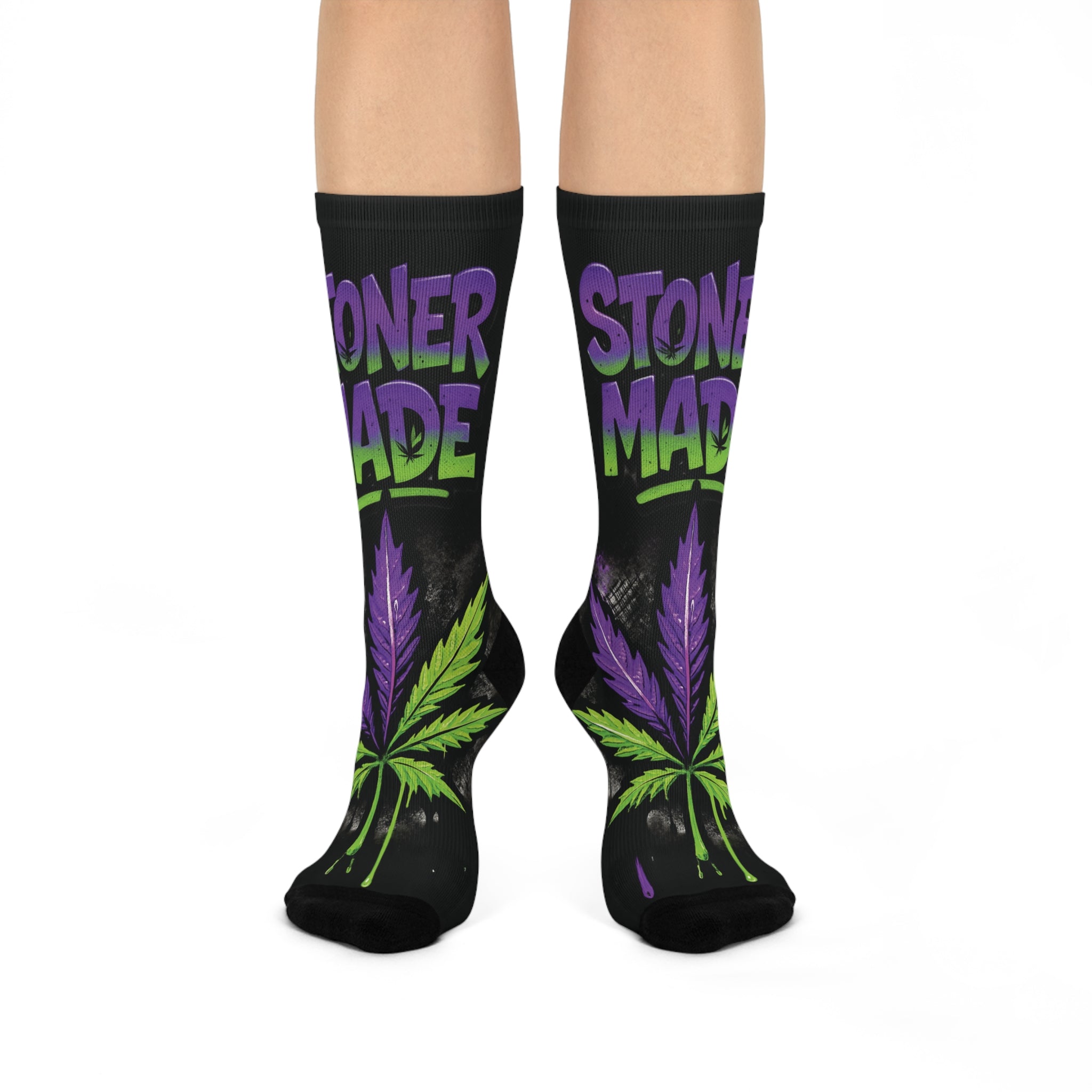 StonerMade Cushioned Crew Socks — Cannabis Graphic Crew Socks