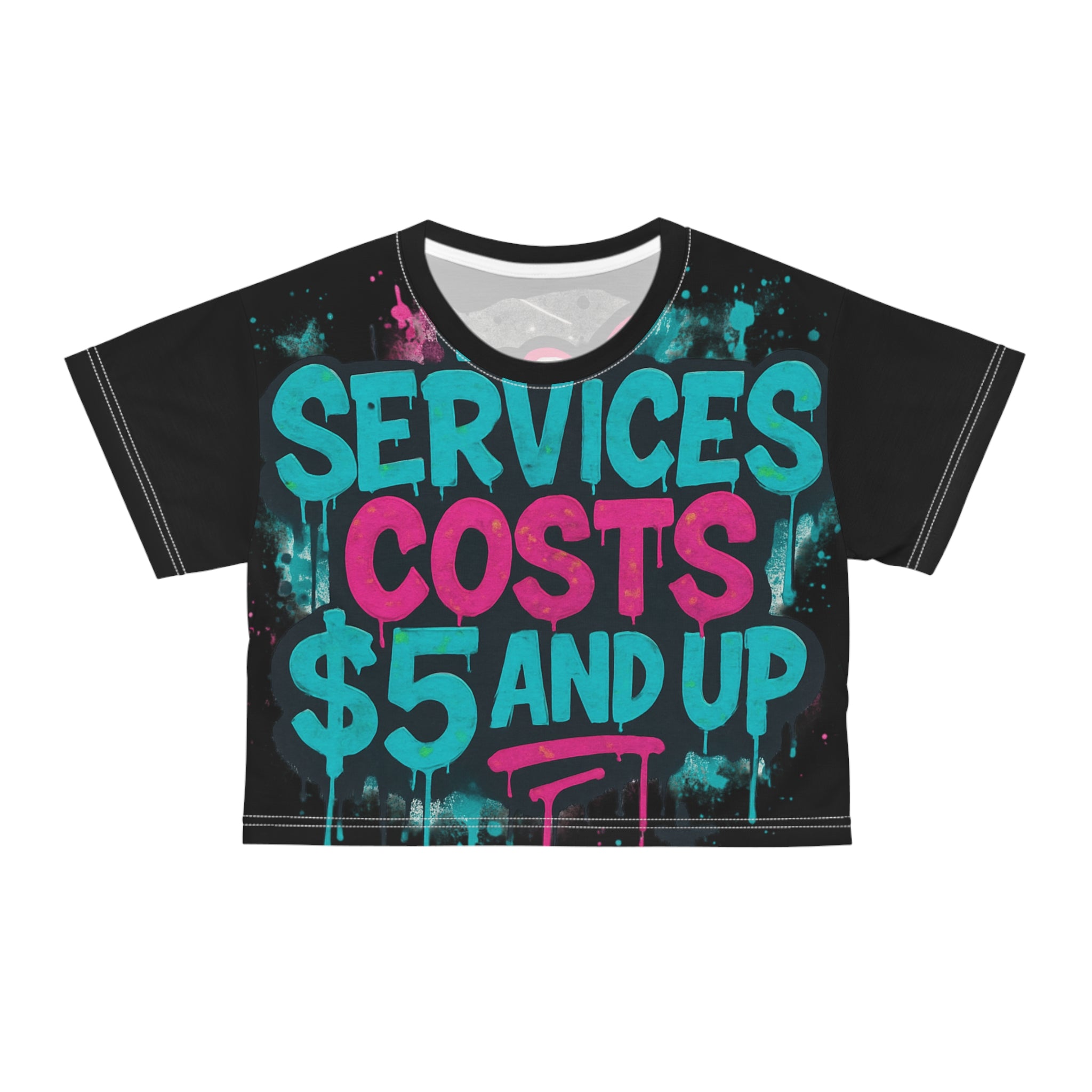 Crop Tee - MyServices Graphic Print