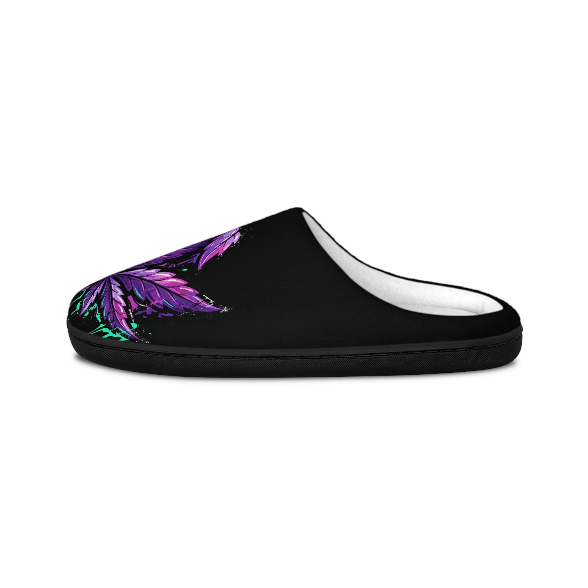 CrownedPurp Men's Indoor Slippers — Plush Purple Crown Logo House Slippers