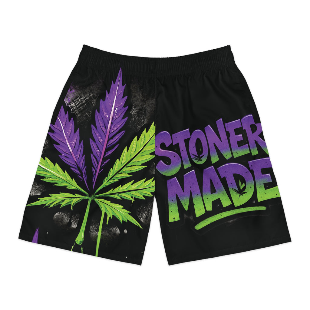 StonerMade Men's Jogger Shorts — All-Over Print Cannabis Lifestyle