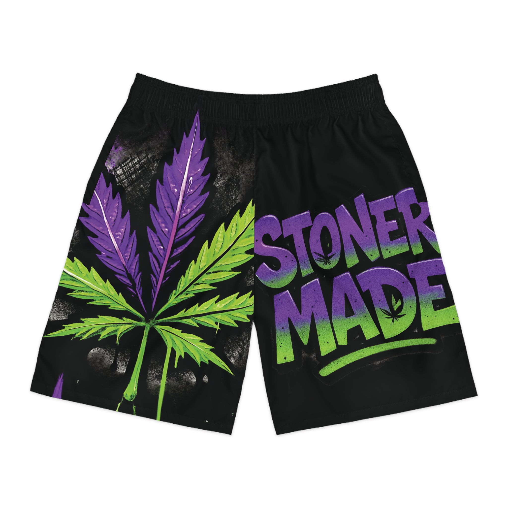 StonerMade Men's Jogger Shorts — All-Over Print Cannabis Lifestyle