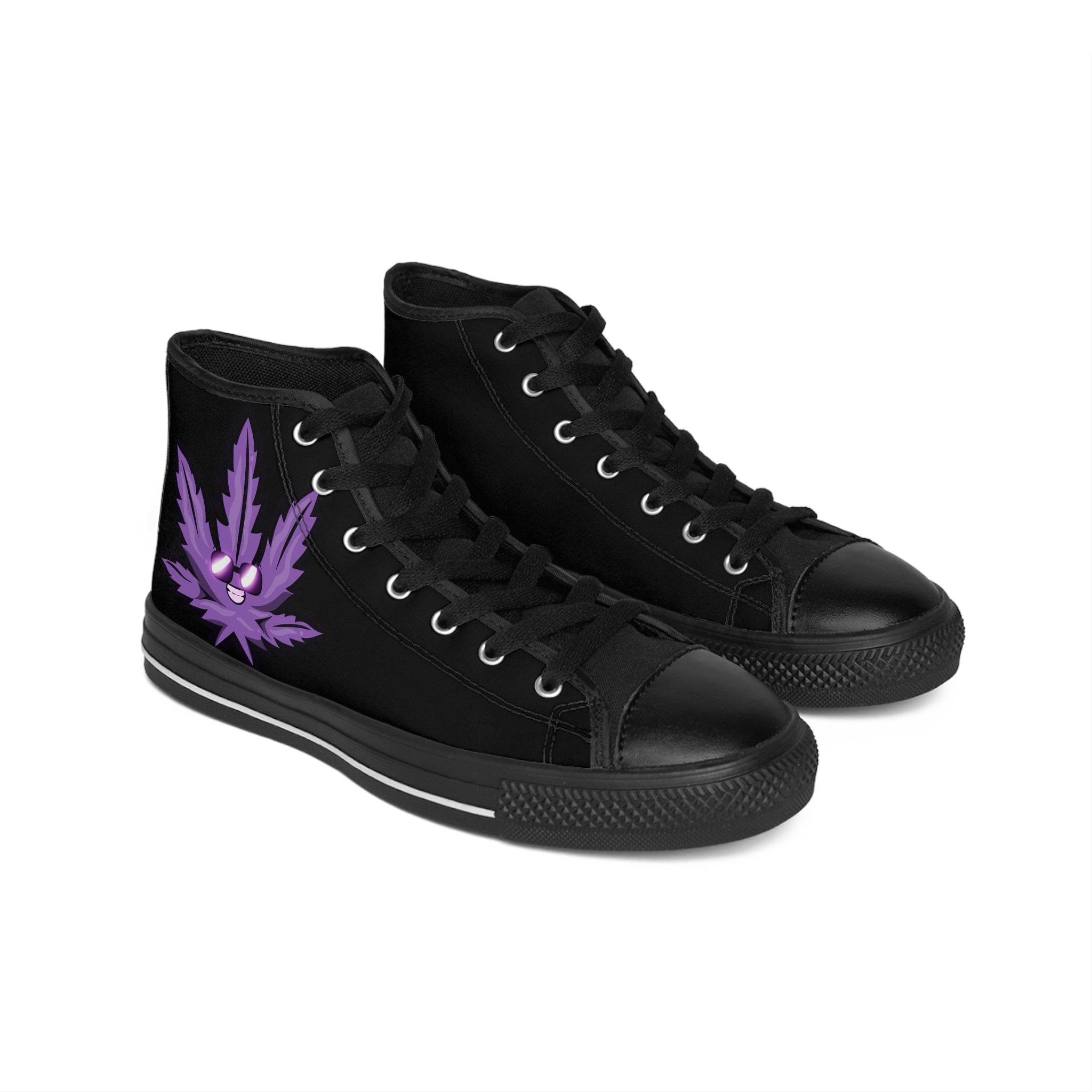 Stylish High-Top Sneakers with Cool Leaf Design | Trendy Footwear for Men, Casual Shoes, Hipster Style, Streetwear, Gift for Him