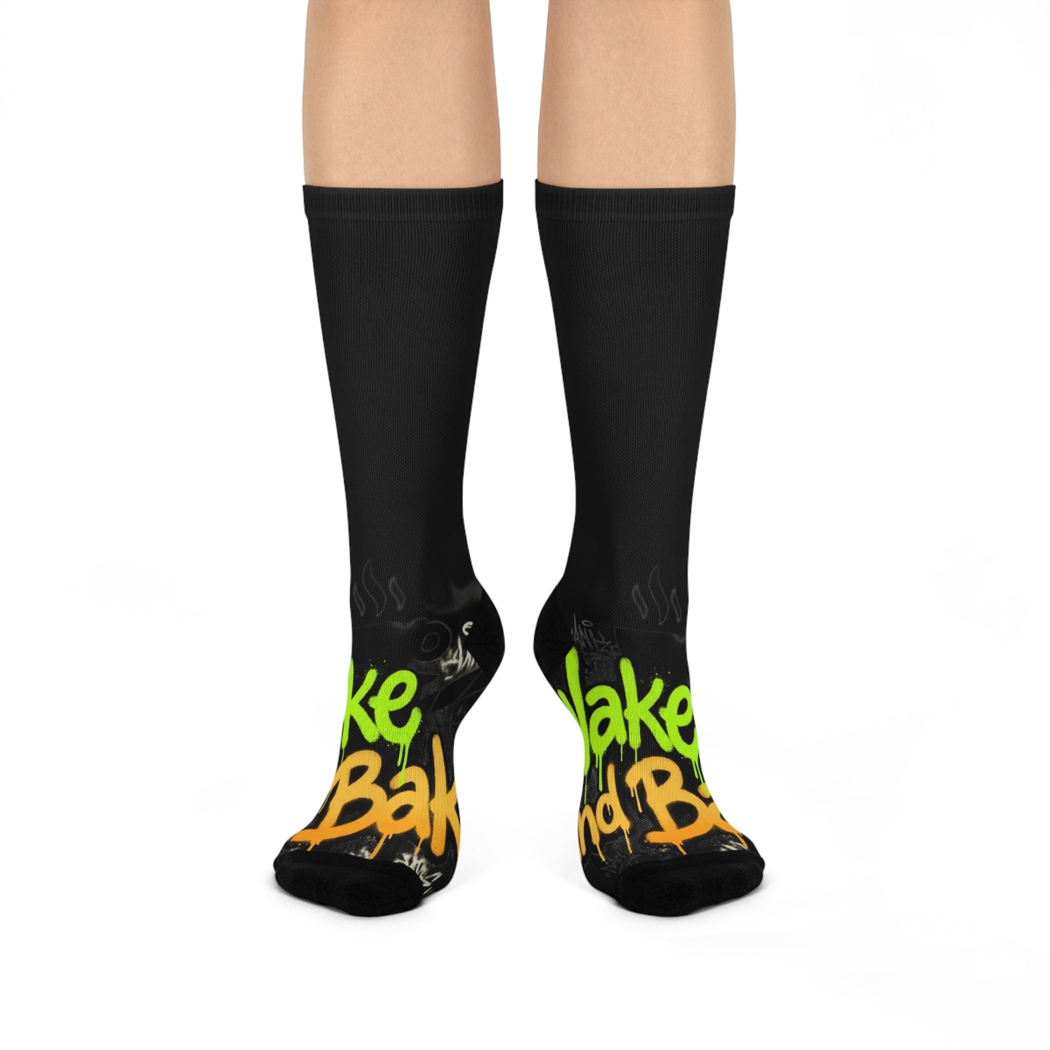 Wake N Bake Cushioned Crew Socks — Funny Cannabis Morning Sock