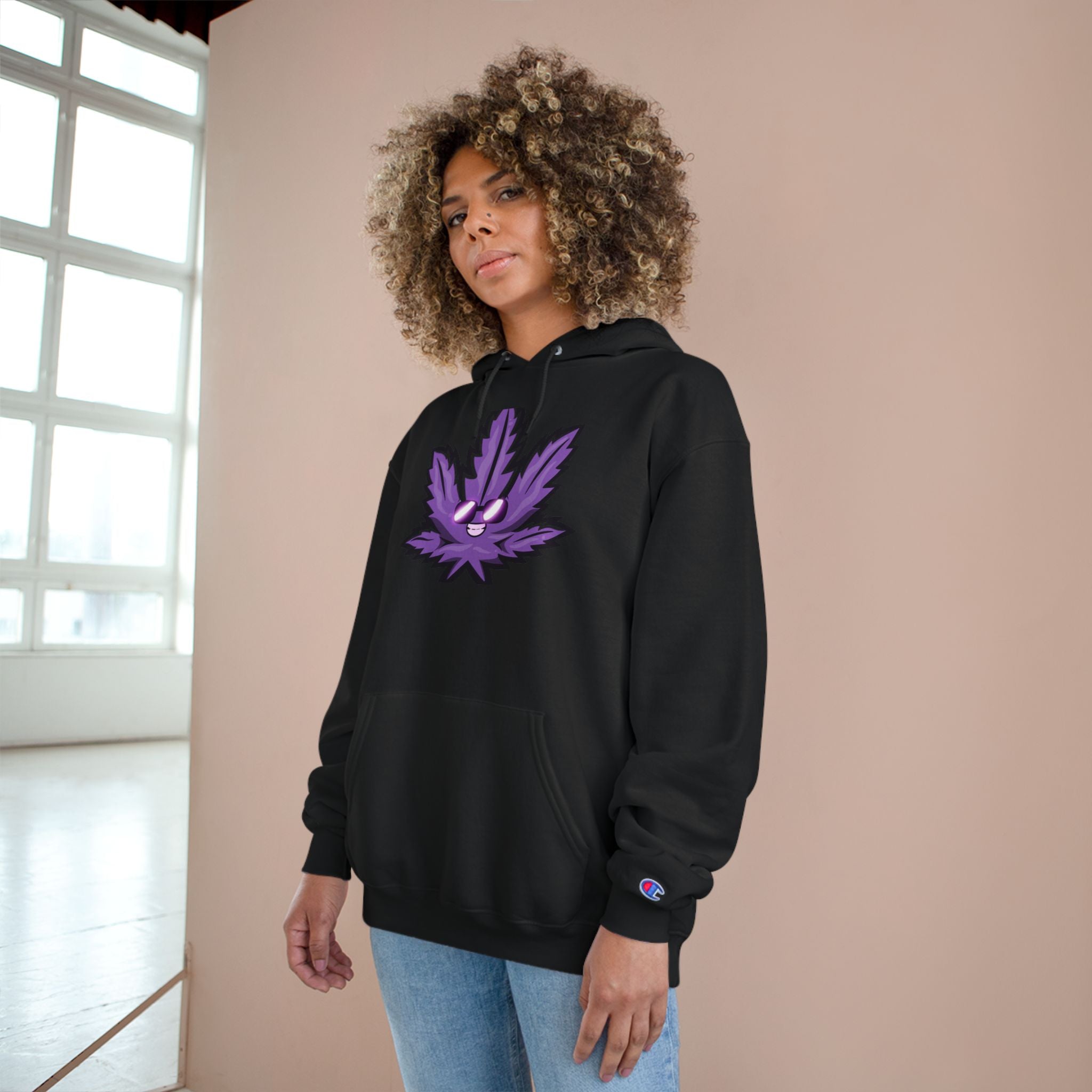 Vibrant Leaf Champion Hoodie - Casual Streetwear, Gift for Stoners, Unique Graphic Apparel, Halloween, Cozy Vibes