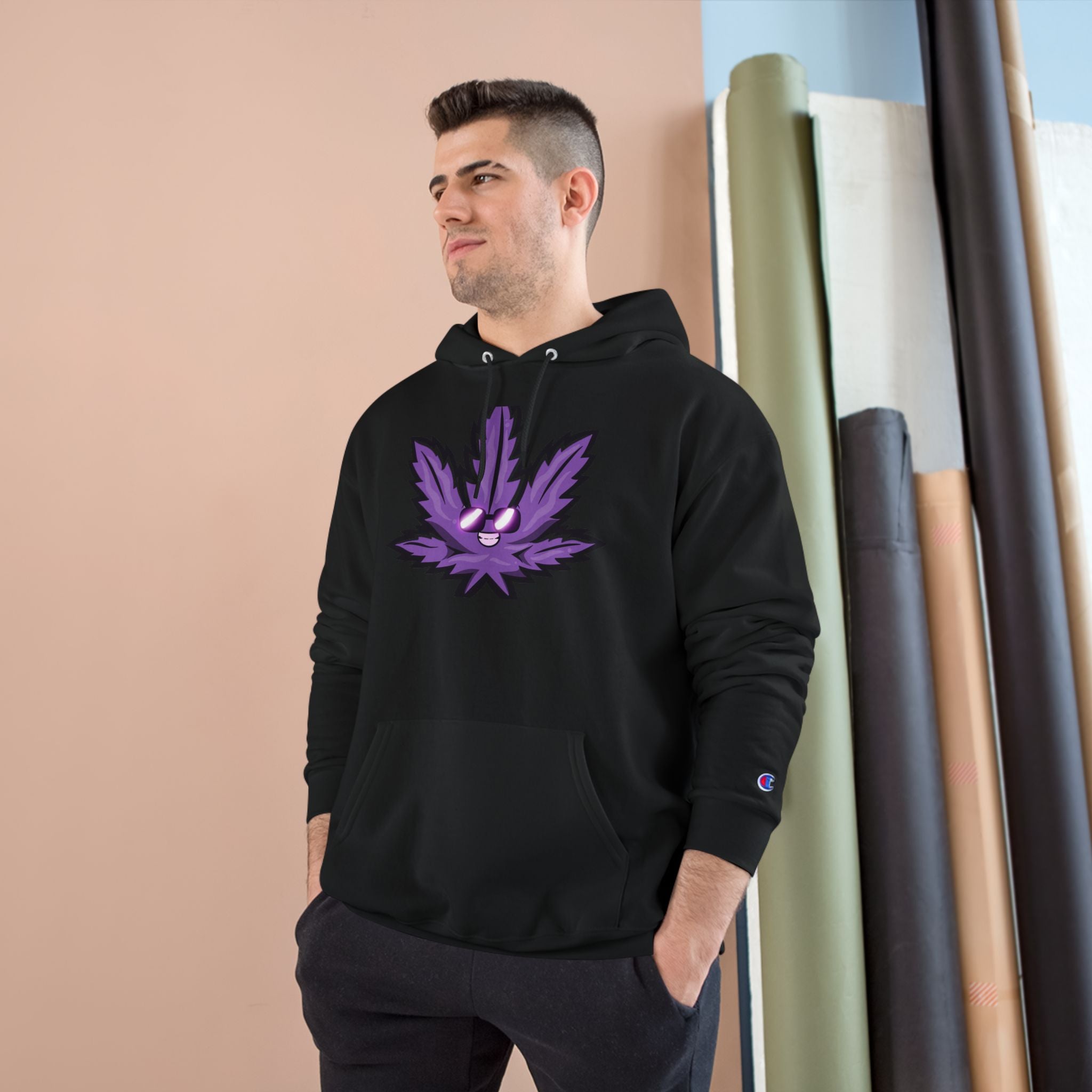 Vibrant Leaf Champion Hoodie - Casual Streetwear, Gift for Stoners, Unique Graphic Apparel, Halloween, Cozy Vibes