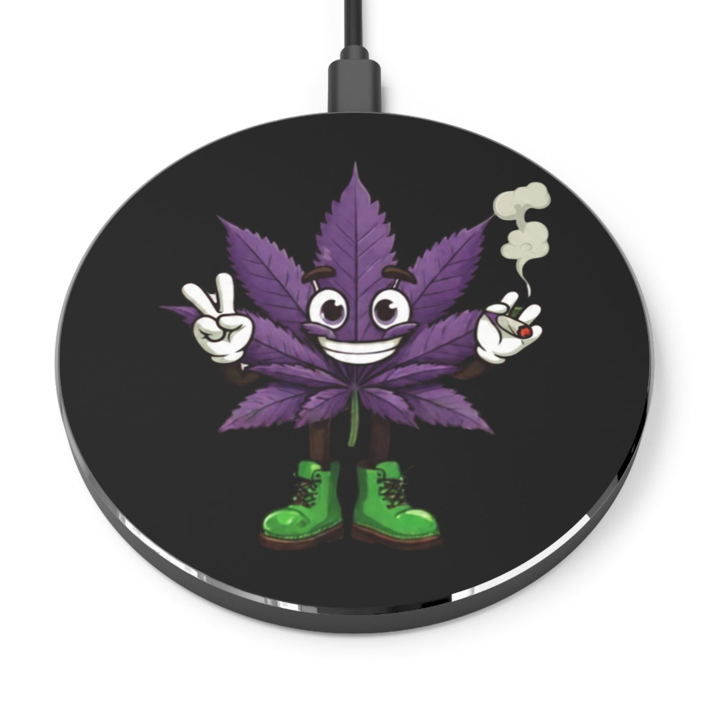 Playful Cannabis Wireless Charger - Fast Charging, Eco-friendly, Perfect for Stoner Gifts, Home Decor, Desk Accessories, Tech Lover [...]