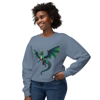 Dragon-Themed Crewneck Sweatshirt, Unisex Fashion, Unique Gift for Gamers, Fantasy Lovers, Comfortable Casualwear
