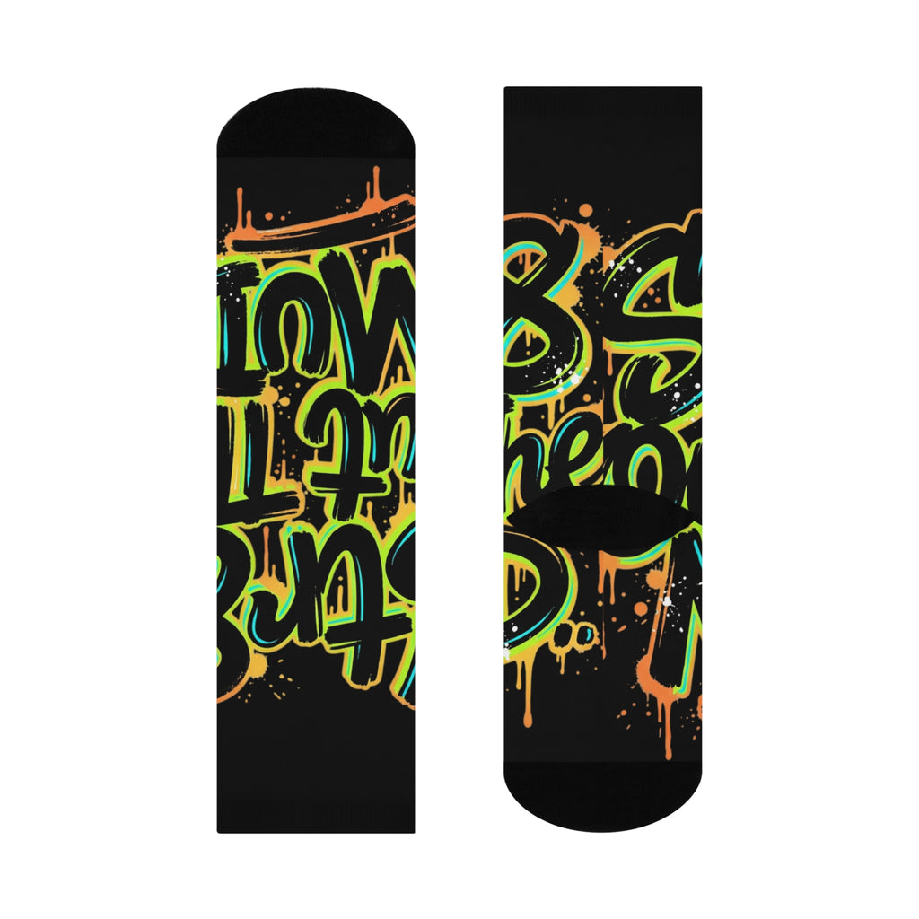 Cushioned Crew Socks — "Str8 Out the Mud" Graphic