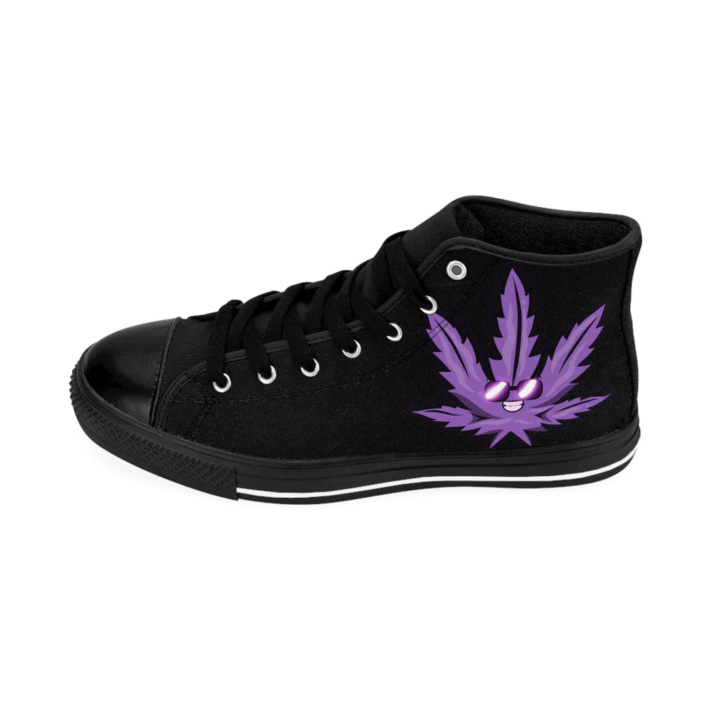 Stylish High-Top Sneakers with Cool Leaf Design | Trendy Footwear for Men, Casual Shoes, Hipster Style, Streetwear, Gift for Him