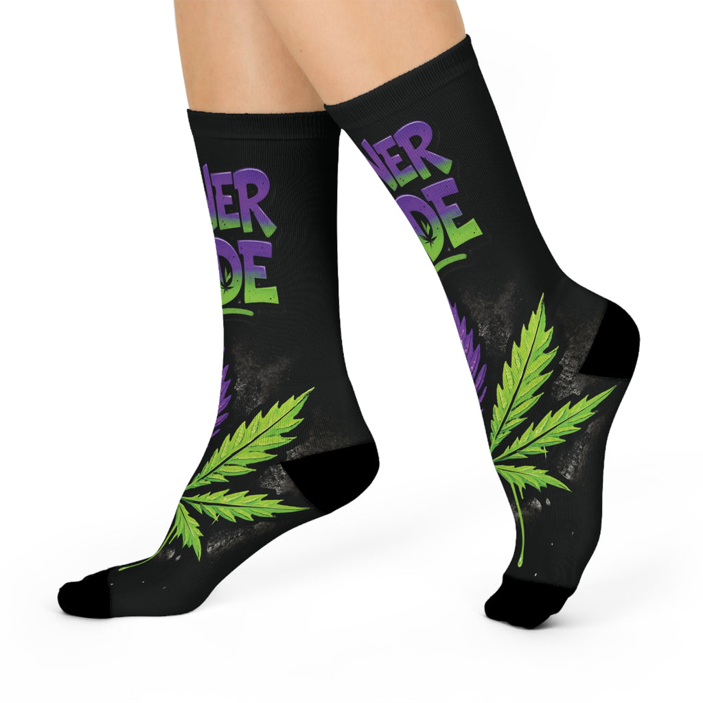 StonerMade Cushioned Crew Socks — Cannabis Graphic Crew Socks