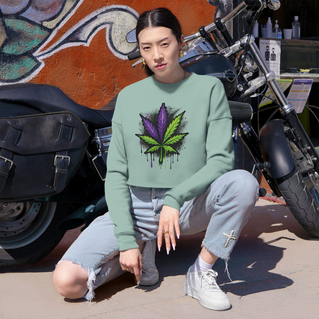 StonerMade Cropped Sweatshirt – Women's Cannabis Vibe Crop Top