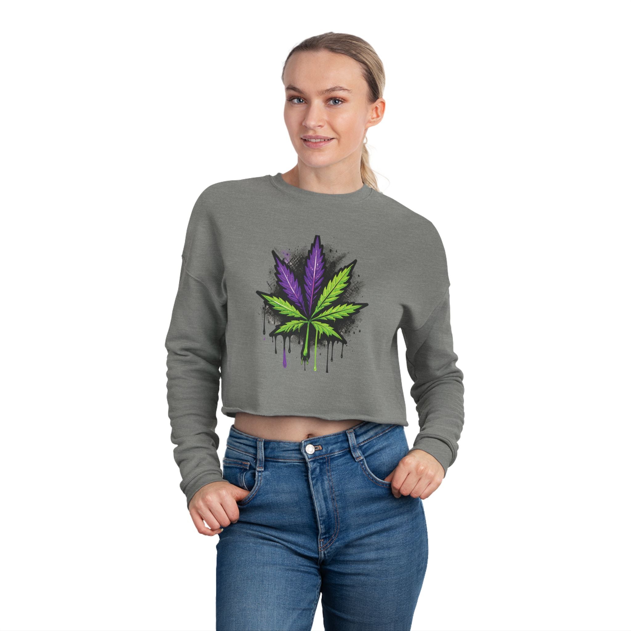 StonerMade Cropped Sweatshirt – Women's Cannabis Vibe Crop Top