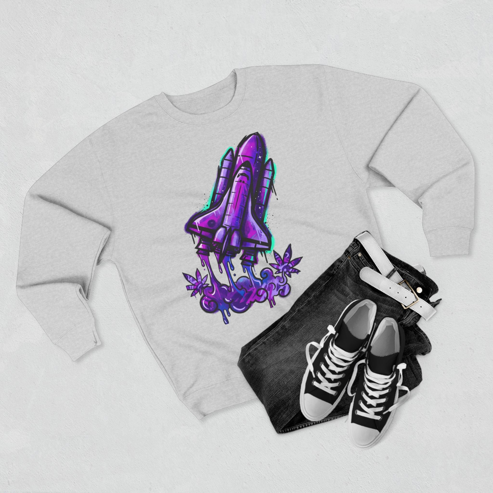 420 LiftOff Crewneck Sweatshirt — Cannabis Enthusiast Pullover