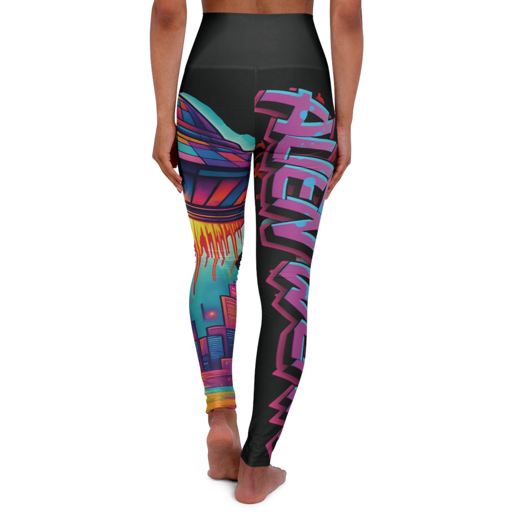 Colorful High Waisted Yoga Leggings - AOP, Activewear, Fitness Leggings, Artistic Workout Pants, Unique Gym Gear