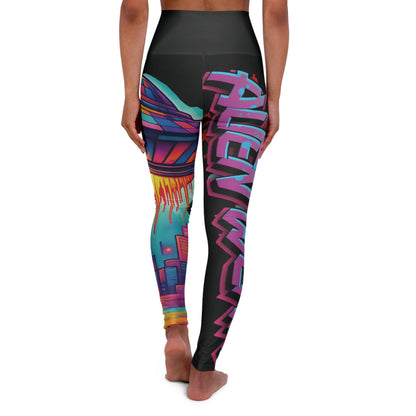 Colorful High Waisted Yoga Leggings - AOP, Activewear, Fitness Leggings, Artistic Workout Pants, Unique Gym Gear