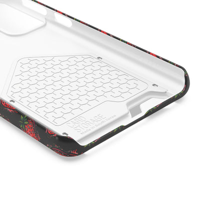 Phone Case with Card Holder - Strawberry Design