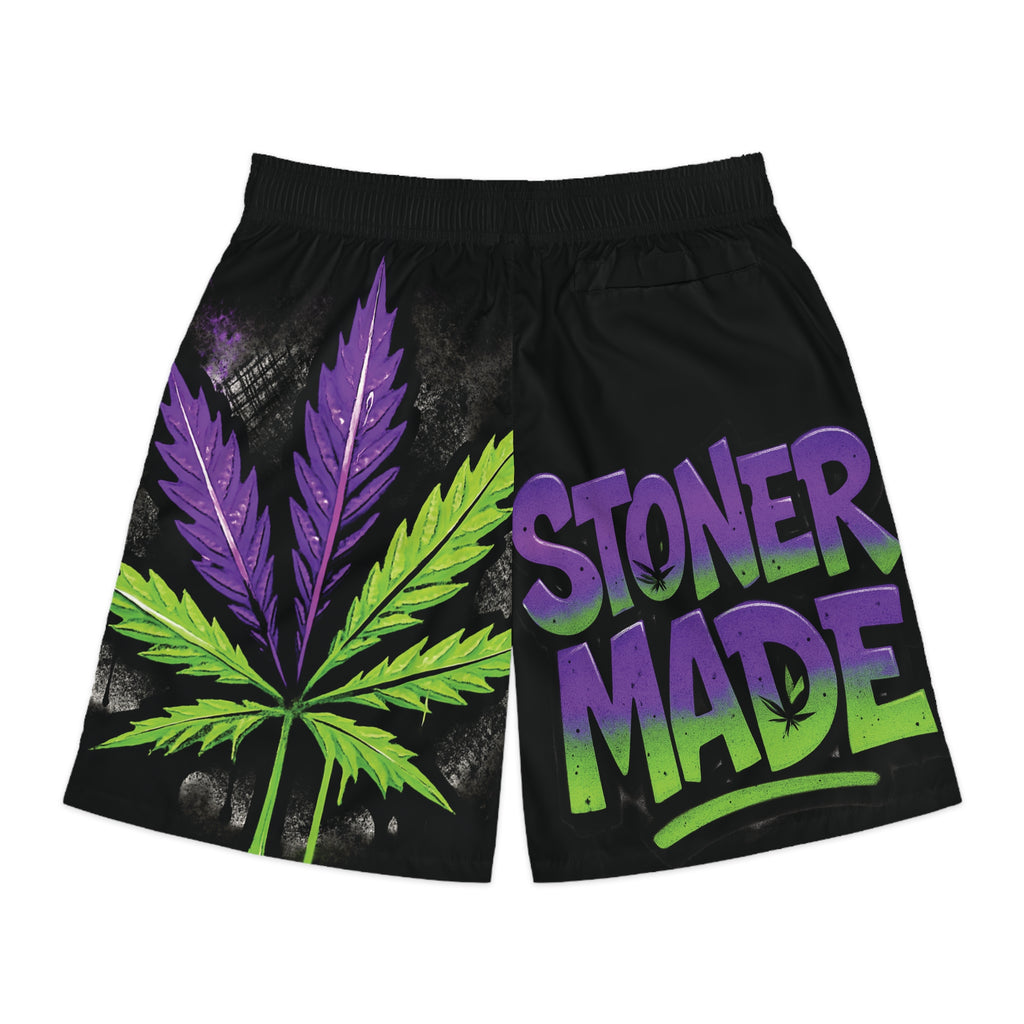 StonerMade Men's Jogger Shorts — All-Over Print Cannabis Lifestyle