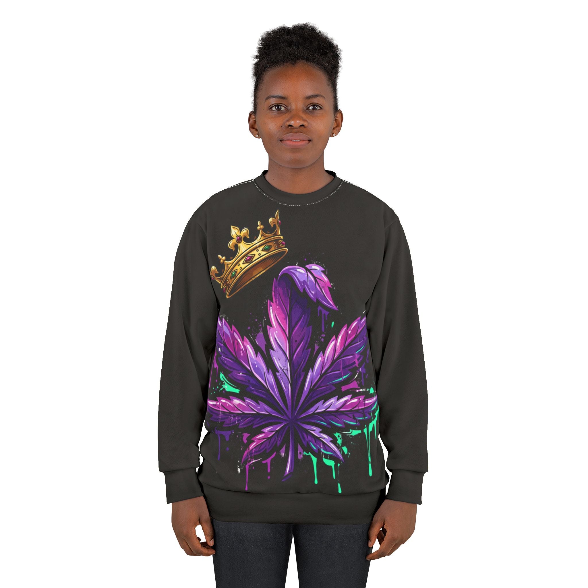 CrownedPurp Graphic Sweatshirt — Purple Crown Logo Pullover