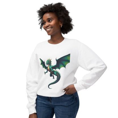 Dragon-Themed Crewneck Sweatshirt, Unisex Fashion, Unique Gift for Gamers, Fantasy Lovers, Comfortable Casualwear
